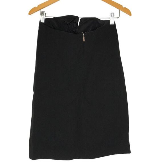 Tibi Squiggly Dress Fluid Drape Strapless Asymmetrical Neck Shift Mini Black 2 - Picture 7 of 10